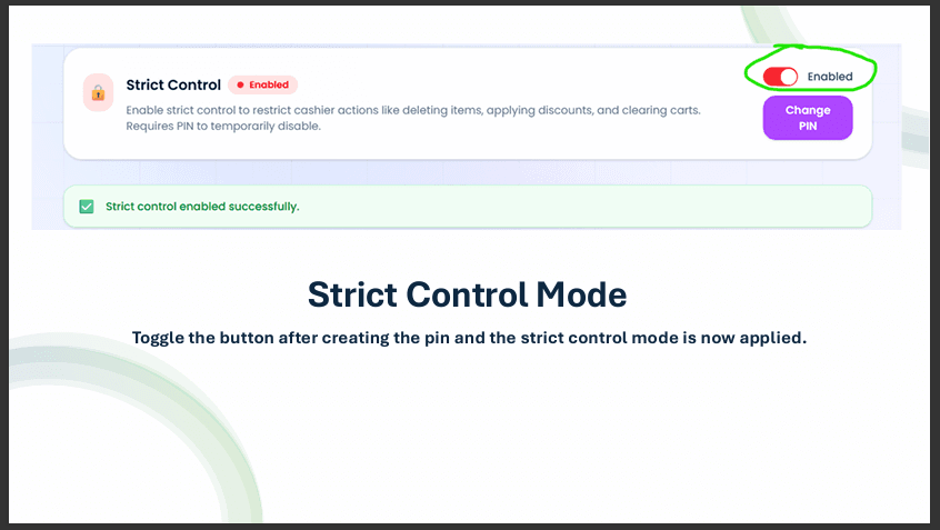Strict control enabled